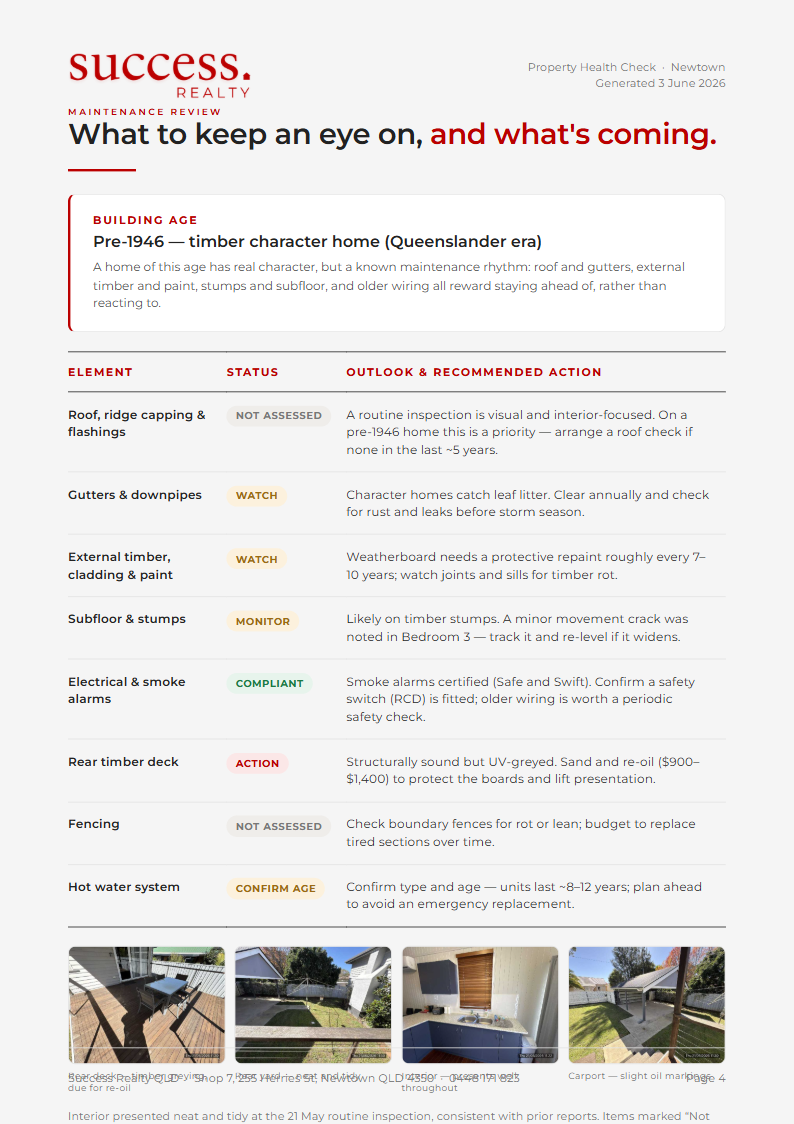 Sample Property Health Check Report — maintenance review